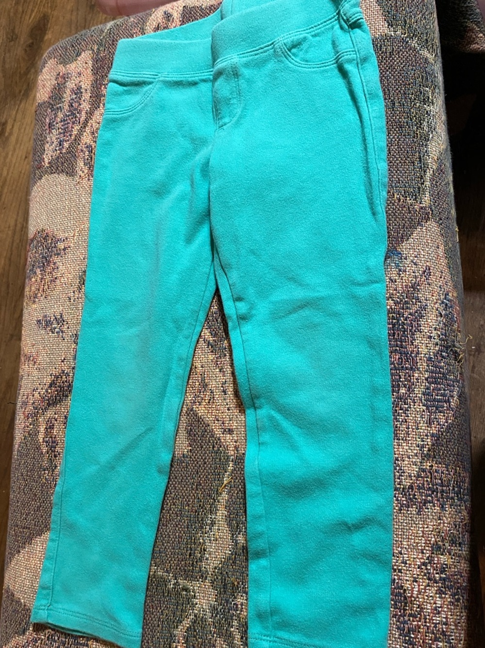 Girls Teal streatchy jeans -